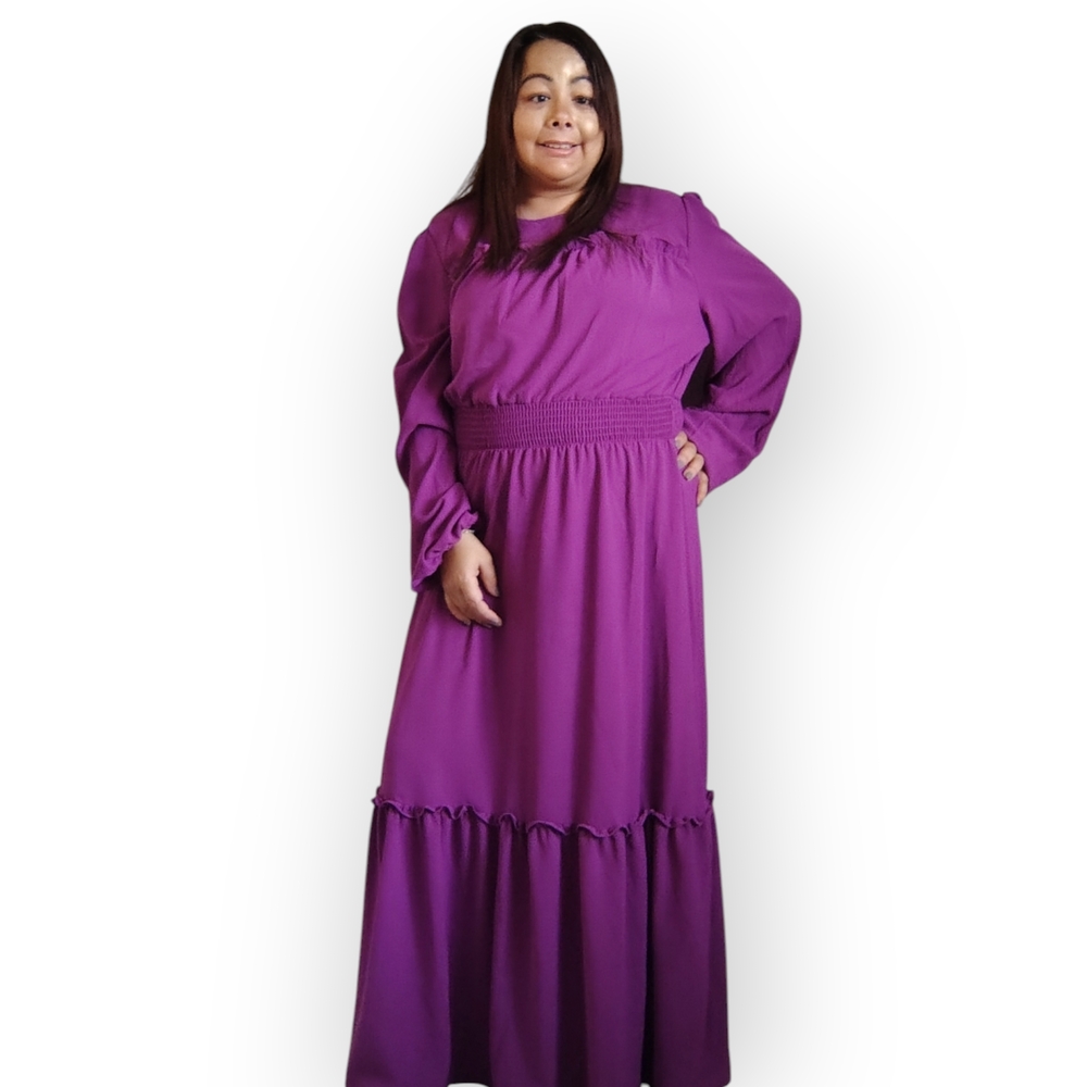 SHEIN Women's XL Long Sleeve Purple Maxi Dress - Picture 4 of 7